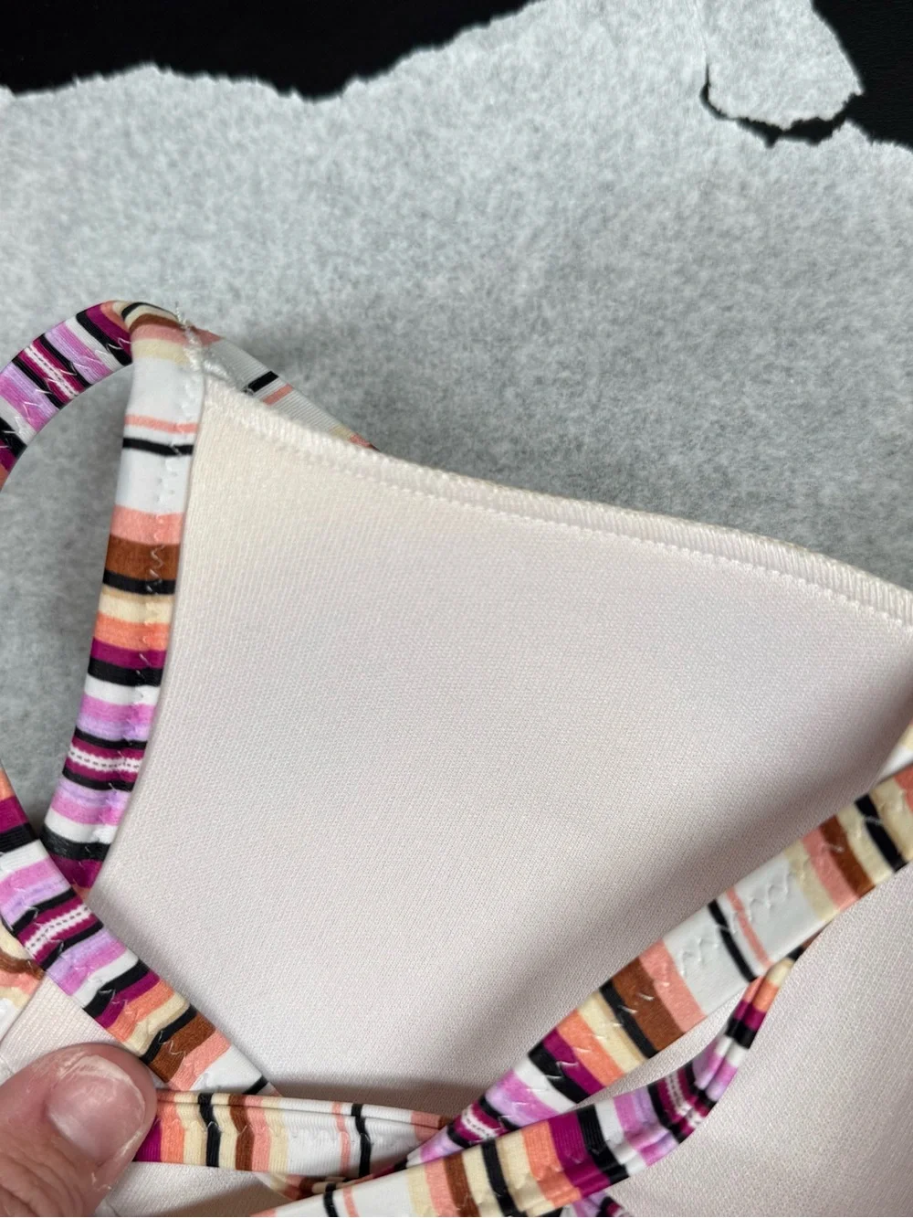 Shade & Shore Multicolor Striped Bikini with Pink & Brown Accents